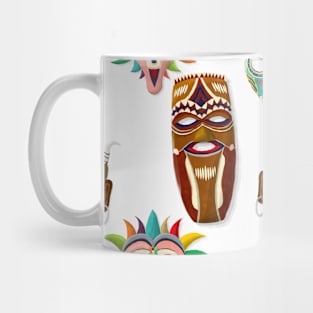 Watercolor tribal masks pattern Mug